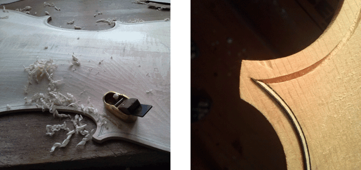 Neue Streichinstrumente — Detail aus der Werkstatt