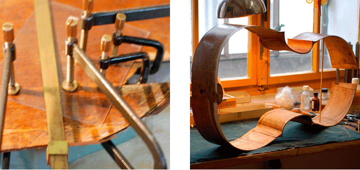 Reparaturarbeit an einem Streichinstrument
